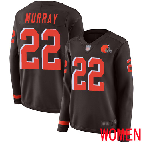 Cleveland Browns Eric Murray Women Brown Limited Jersey #22 NFL Football Therma Long Sleeve